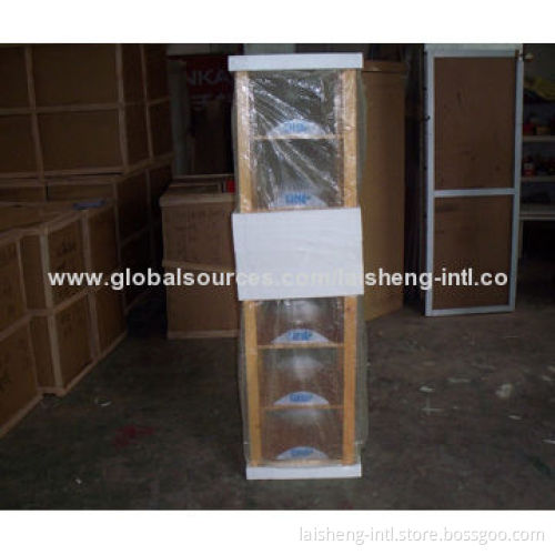 Display Rack for Soft Drinks, Made of Wood and Acrylic Logo